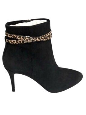 NEW Essex Lane Black Suede Stiletto Bootie